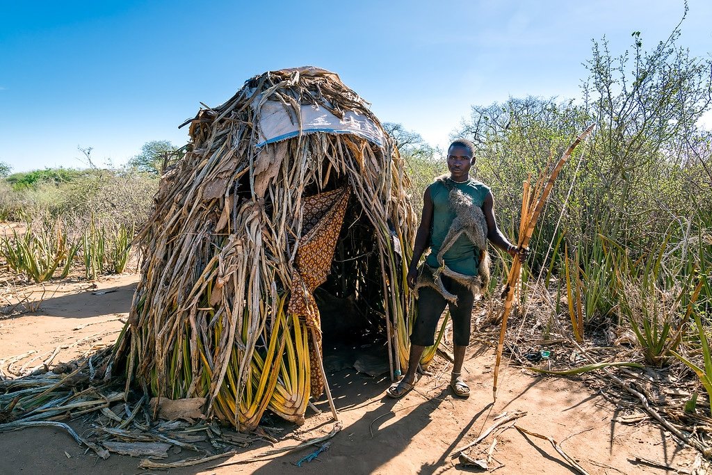 Hadzabe Village near Lake Eyasi Tanzania Hadzabe Tribe