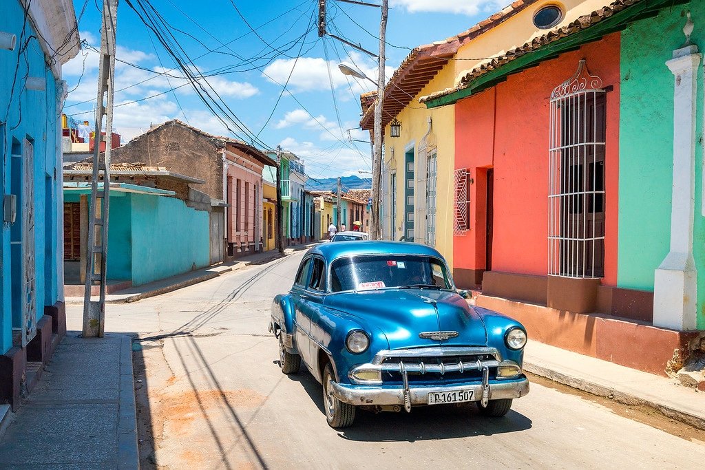 Vintage Taxi in Trinidad Streets of Trinidad